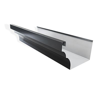 A black and white gutter on a white background.
