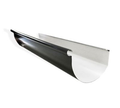 A black and white gutter on a white background.