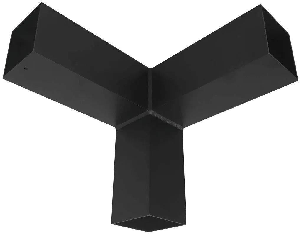 A black corner shaped object on a white background