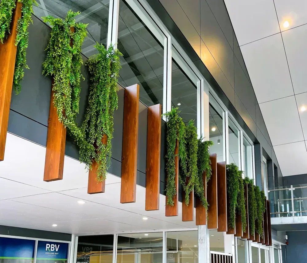 A building with a sign that says rbv on it