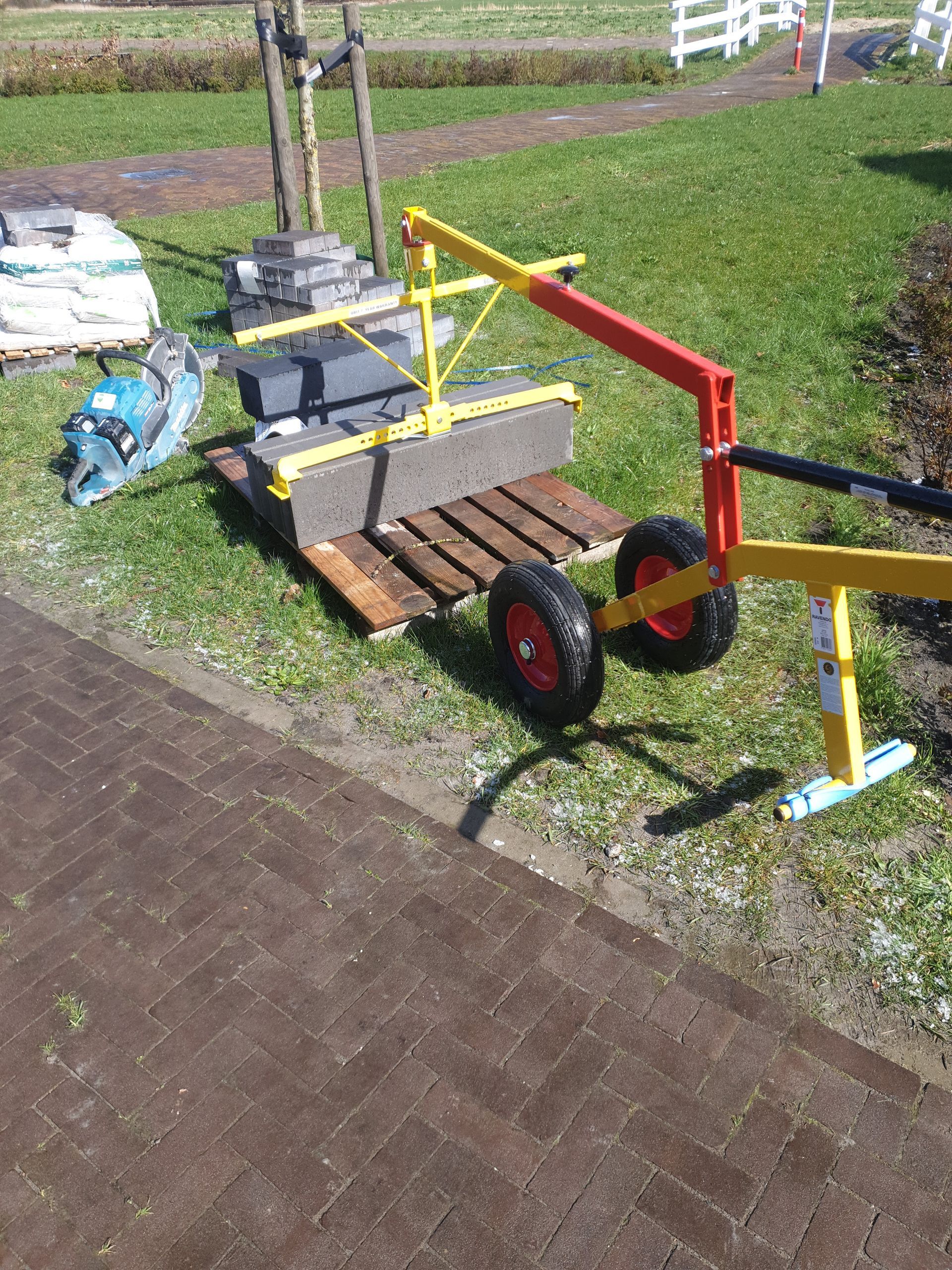 Stenen verlegwagen