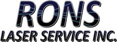 RONS Laser Service Inc. logo in blue and black text on a white background