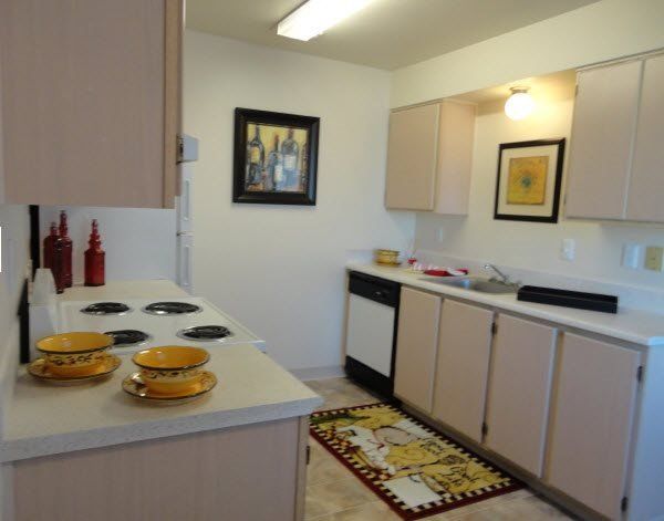 Interior view of kitchen and stove top