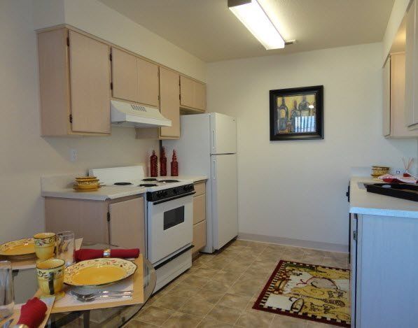 Alternate interior view of kitchen