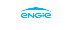 Engie logo, blue text with an arch over the letters, on a white background.