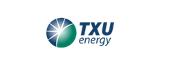 TXU Energy logo: a globe design with a blue and green color scheme and the text 