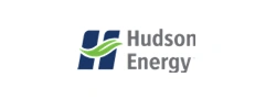 Hudson Energy logo: blue and green design with the words 