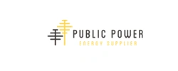 Logo for Public Power energy supplier: symbol with tree-like shapes next to text 