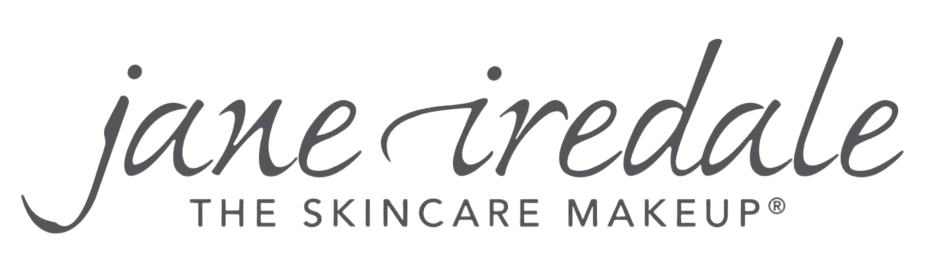 The logo for jane iredale the skincare makeup is black and white.