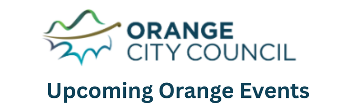 Orange City Council logo with “Upcoming Orange Events” text