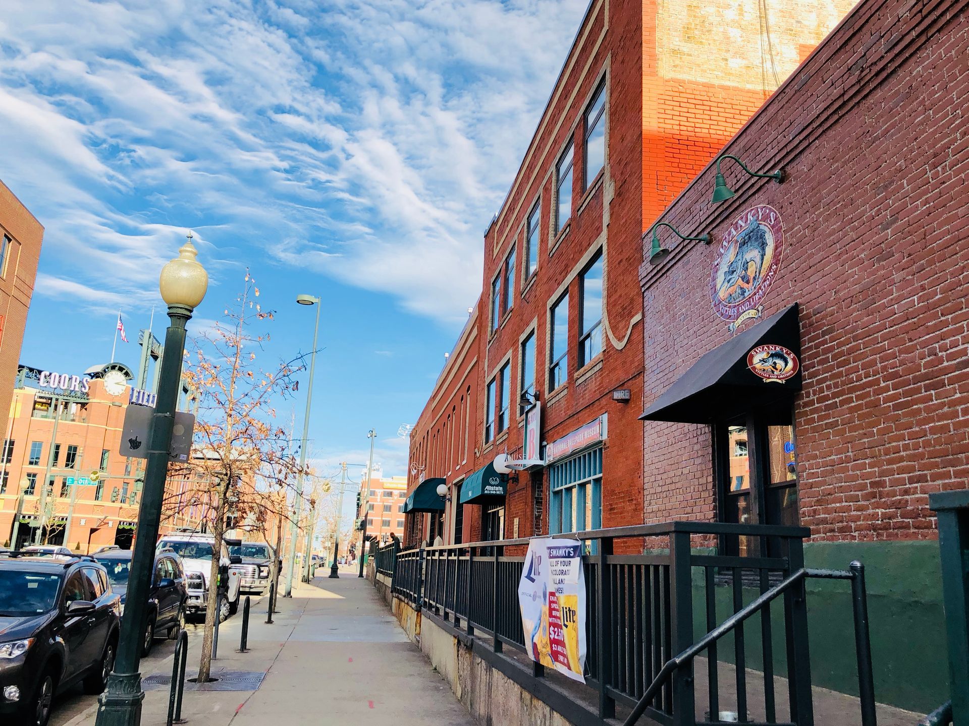 outside of swankys sports bar. denver's #1 bar for wisconsin and midwest sports fans