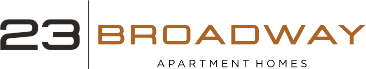 The logo for 23 broadway apartment homes