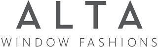 The logo for alta window fashions is on a white background.