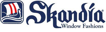 A logo for a company called skandia window fashions