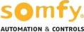 A logo for somfy automation and controls on a white background.