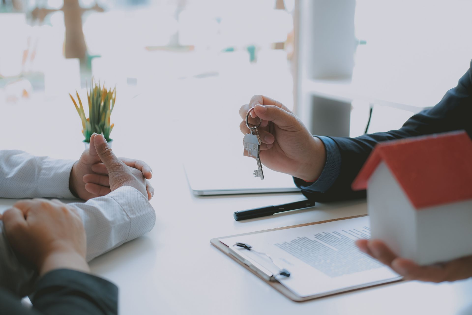 Property manager holding keys