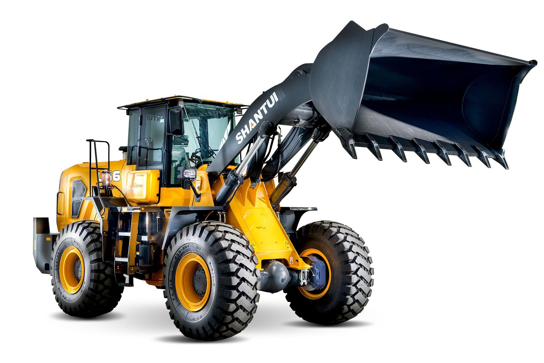 Yellow Loader Dumping Sand Outdoors — Shantui QLD in Kingsthorpe, QLD