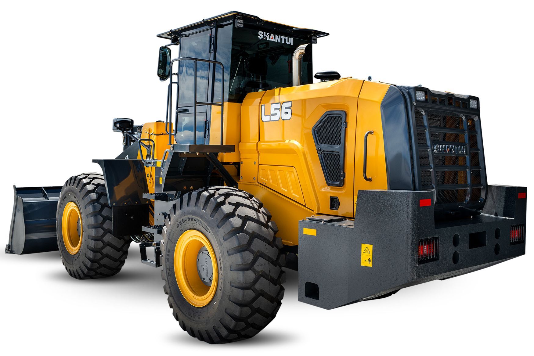 A bulldozer, yellow, grading soil on a construction site