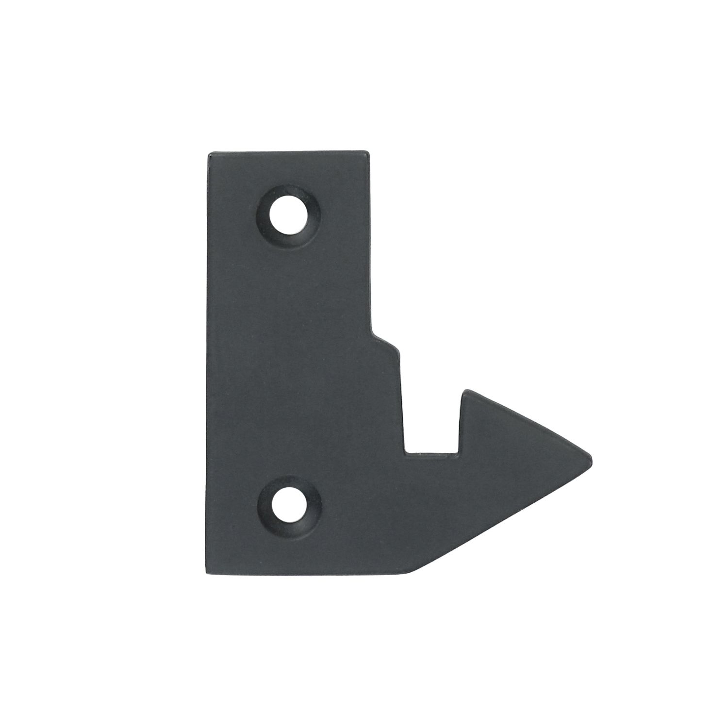 A black letter l with two holes in it on a white background