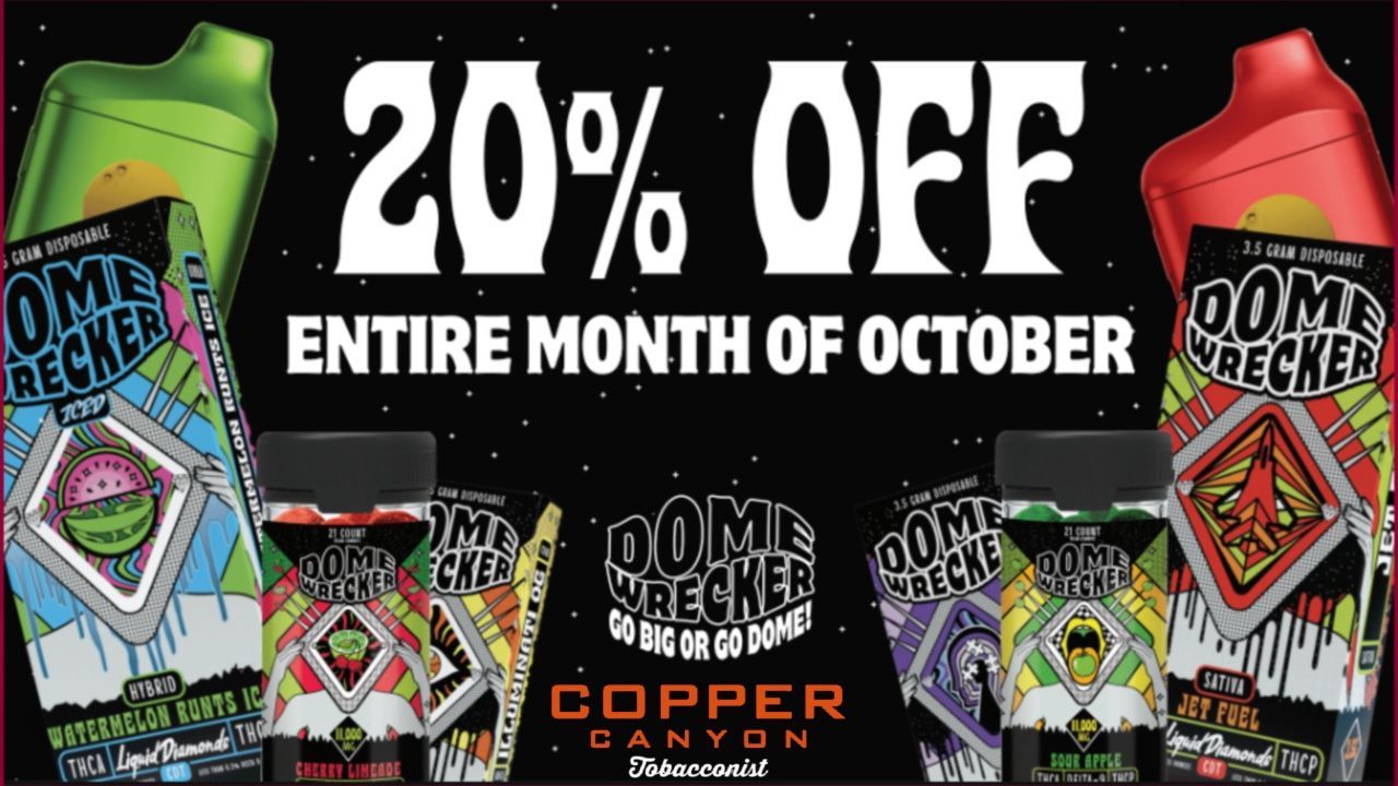 20% Off Dome Wrecker Entire Month Of October