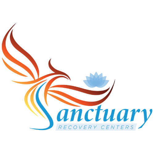 A logo for the sanctuary recovery centers