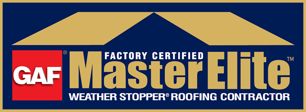 A master elite weather stopper roofing contractor logo