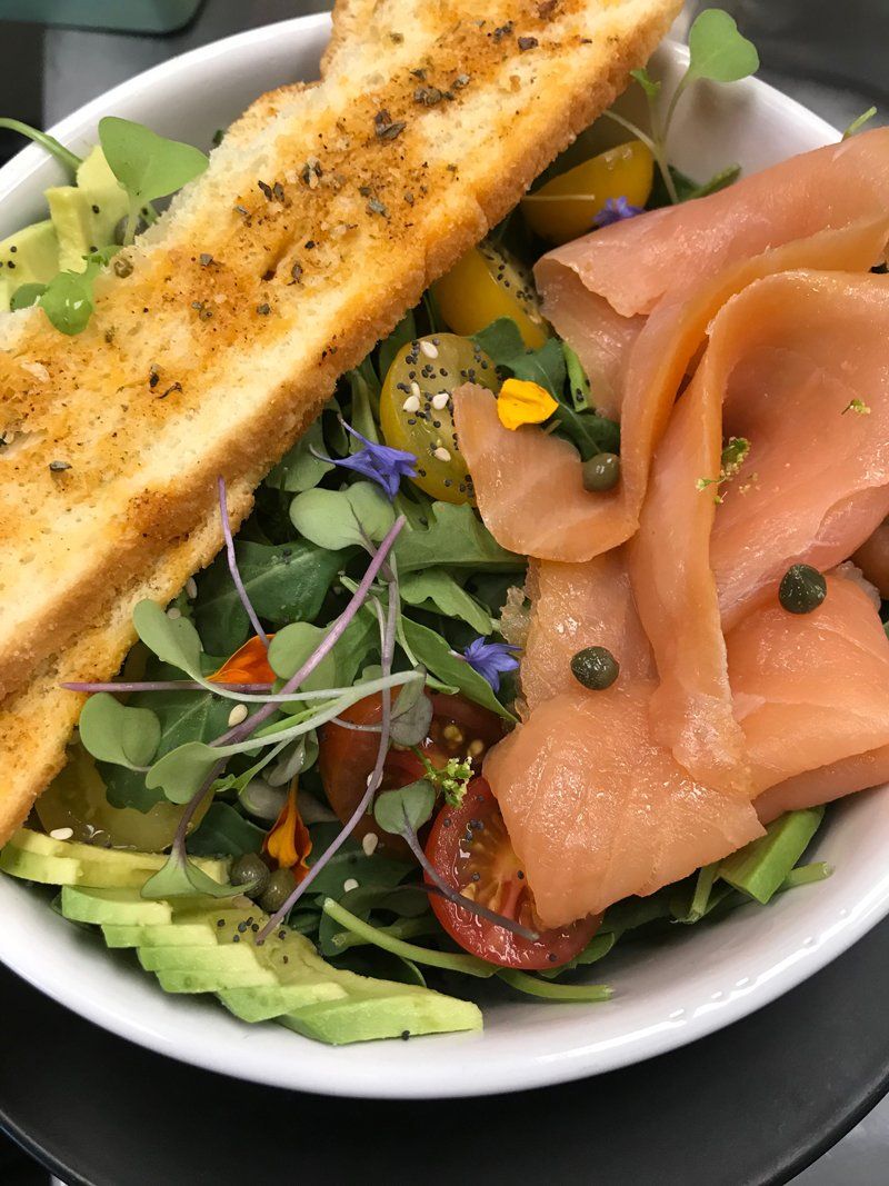 Salad — Salad with Salmon and Bread in Oklahoma City, OK