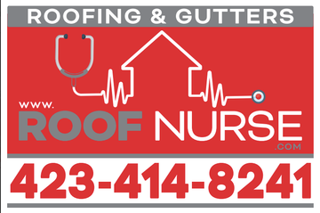 A logo for roof nurse with a stethoscope and heartbeat.