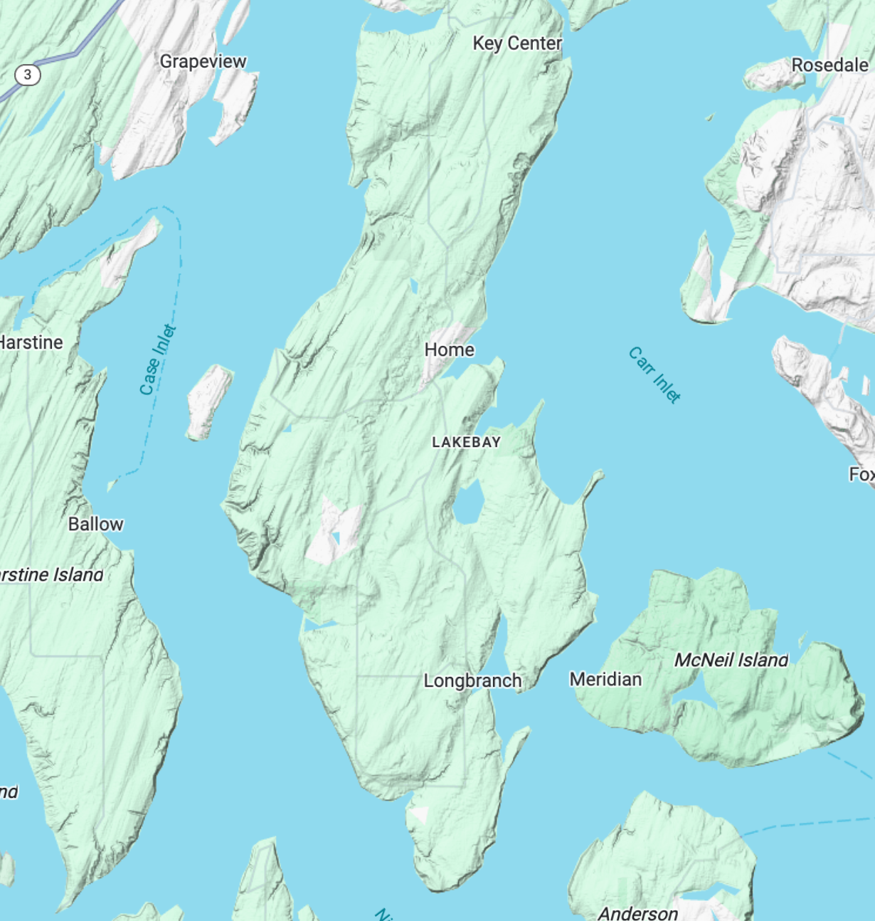 A map shows a large body of water surrounded by mountains