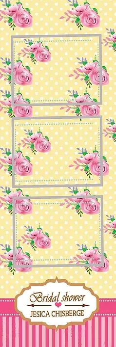 Yellow Photo Strip with Roses and Polka Dots — Chicago, IL — Concept One Photography