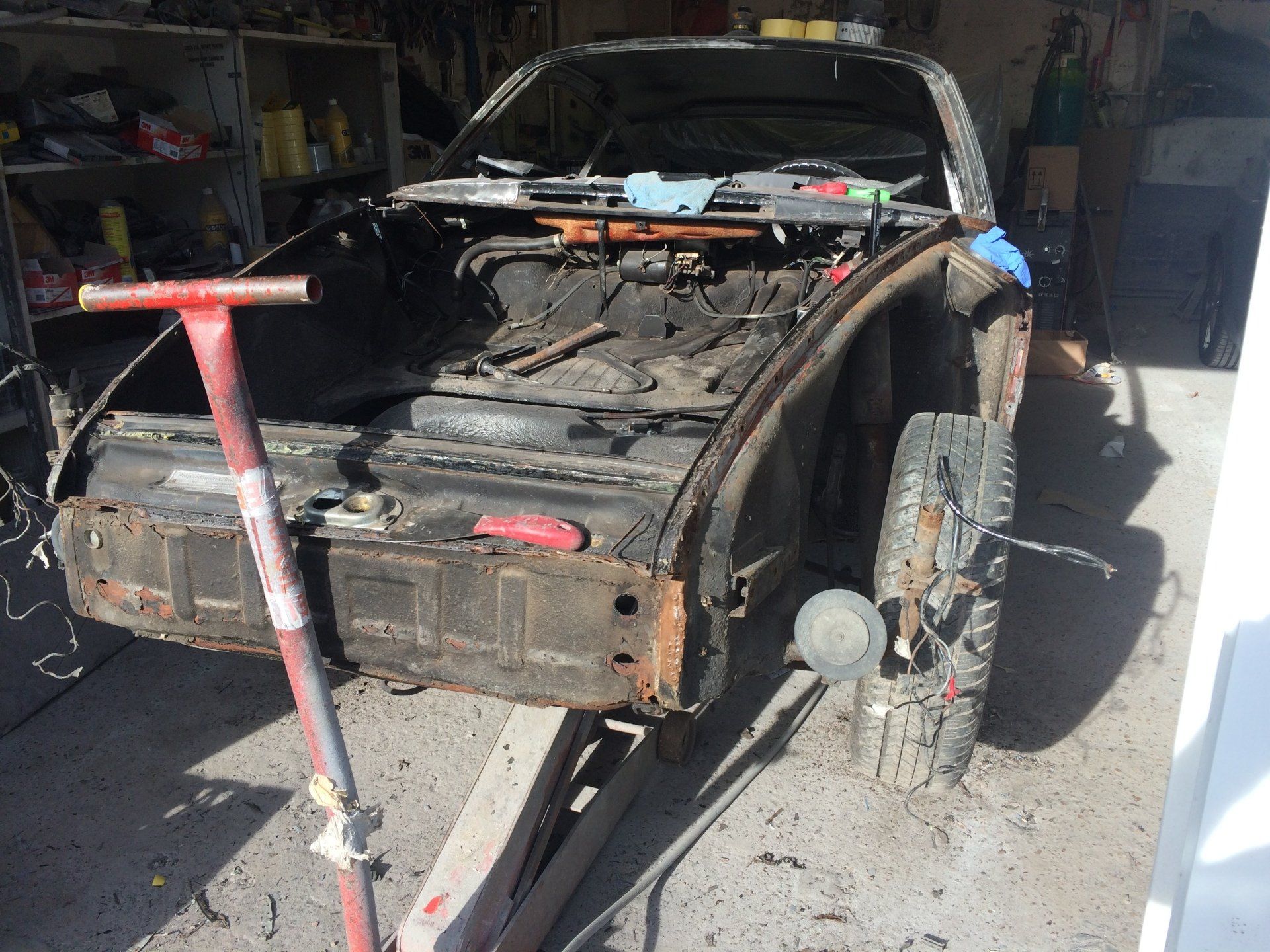 car damage repair at a garage