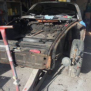 car damage repair at a garage