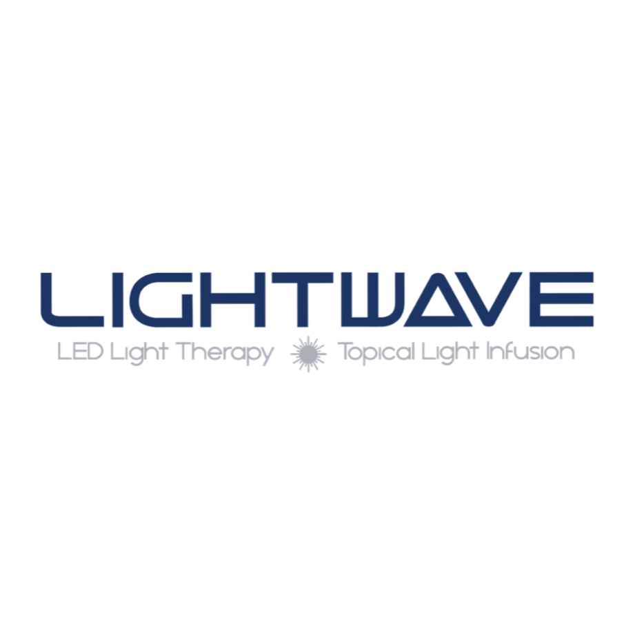 Logo for Lightwave LED Light Therapy and Topical Light Infusion, in blue text.