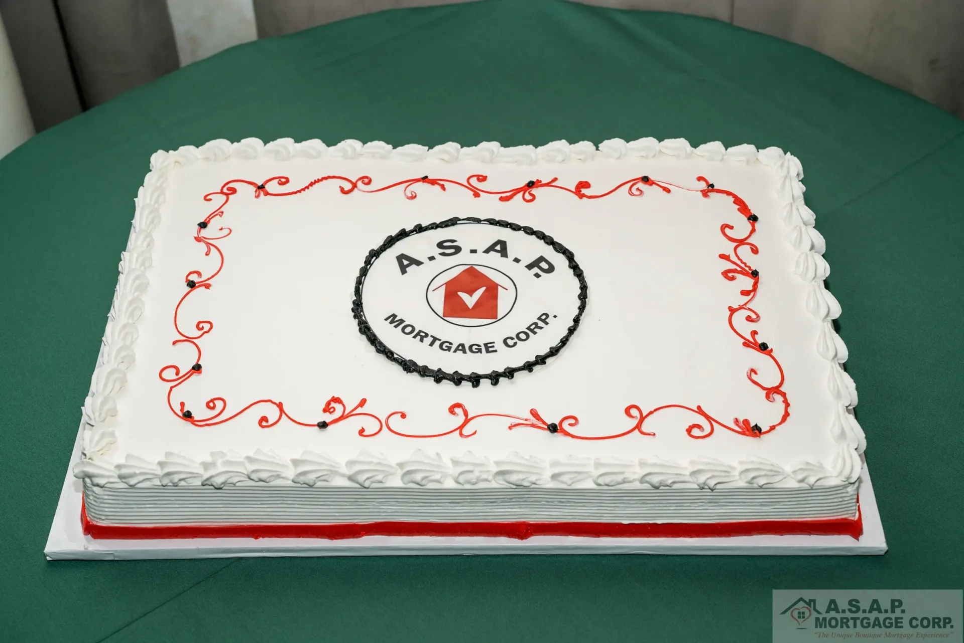 A cake with a logo on it that says a.s.a.r.