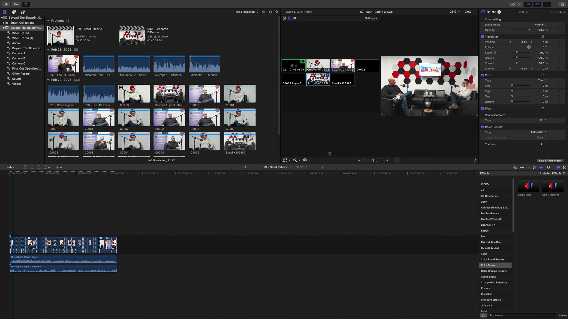 A computer screen shows a video editing program
