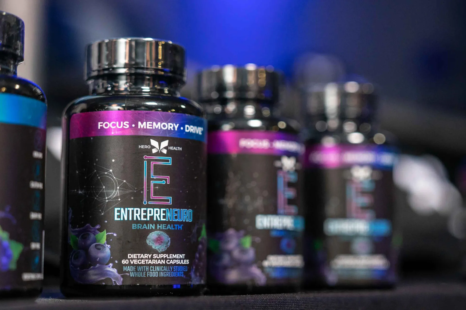 A group of bottles sitting on top of a table.