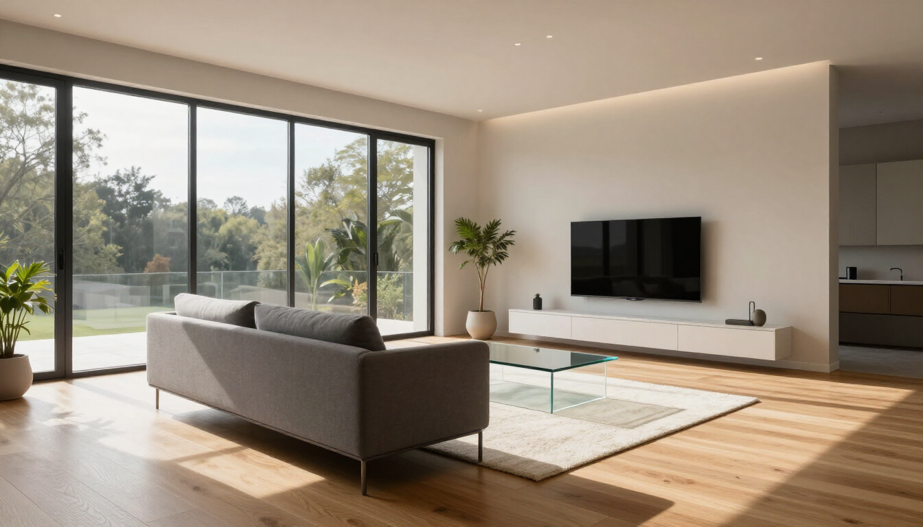 Interior de uma casa moderna e iluminada