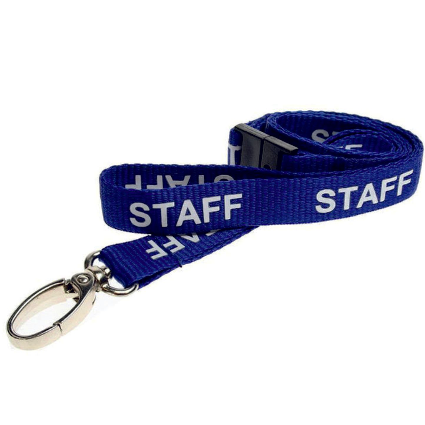 Printed lanyard with staff printed onto it