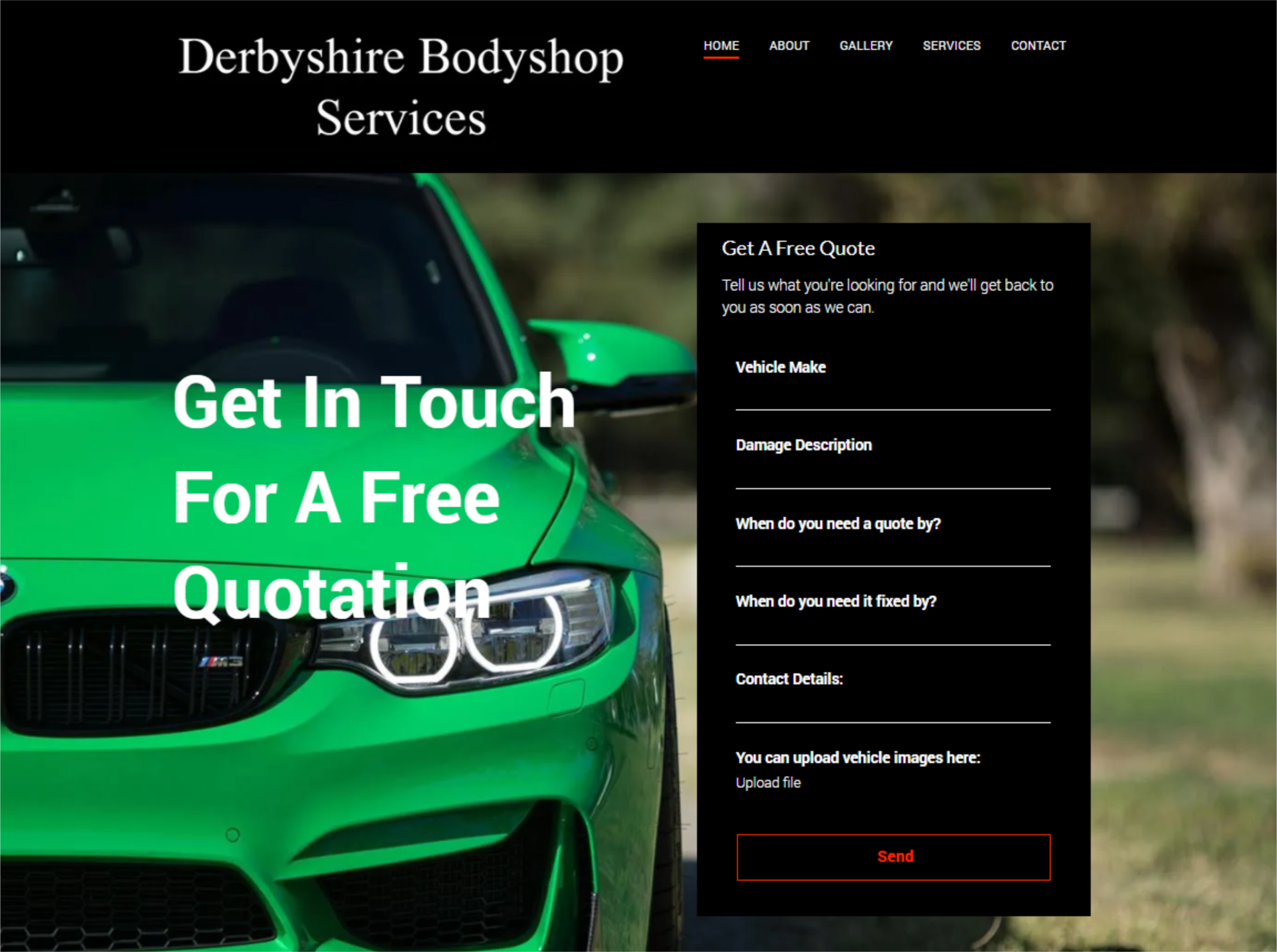 Derbyshire Body Shop Services Website