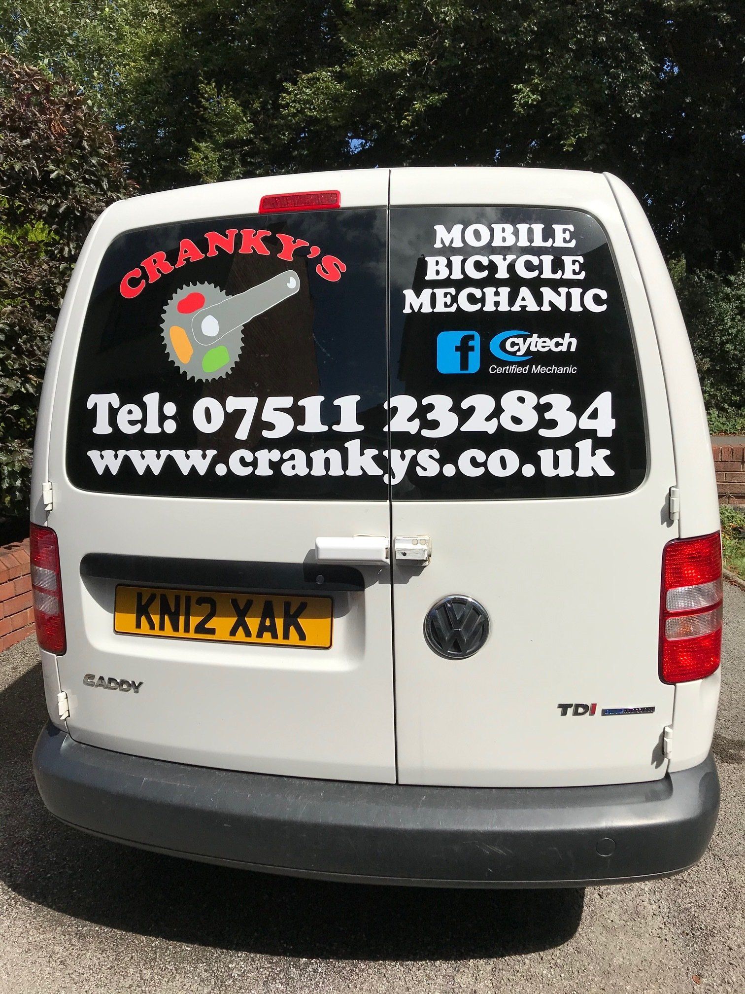 vehicle graphics on the bonnet of a  white van