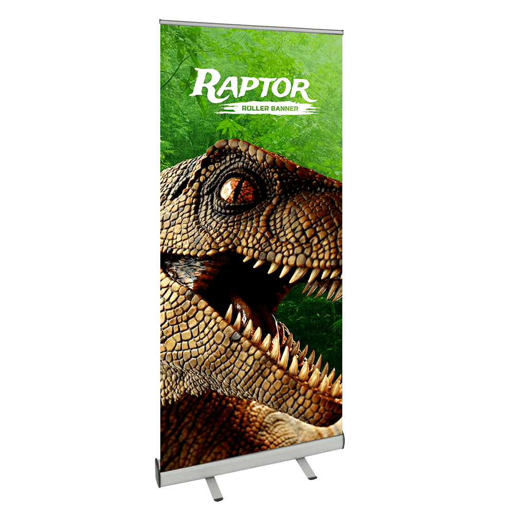 Raptor printed roller banner