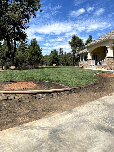 A house with a large lawn in front of it