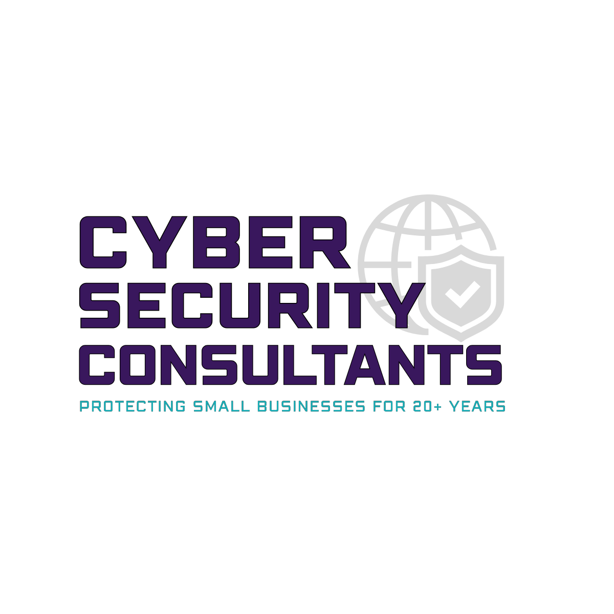 A logo for cyber security consultants protecting small businesses for 20 years.