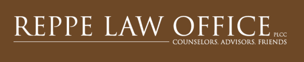 The logo for reppe law office counselors advisors friends