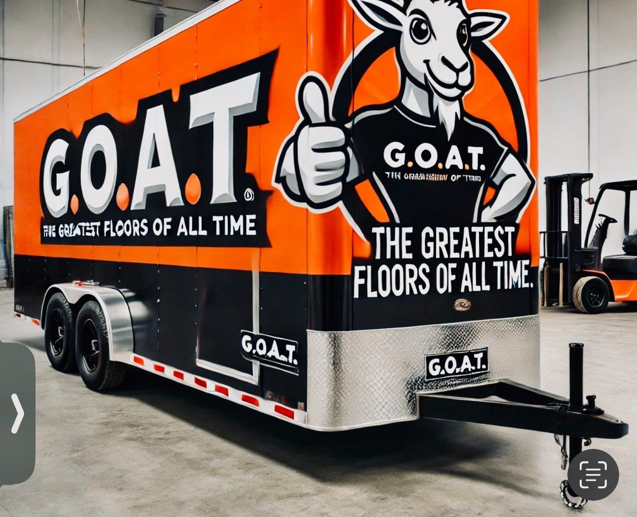 Orange and black trailer with 