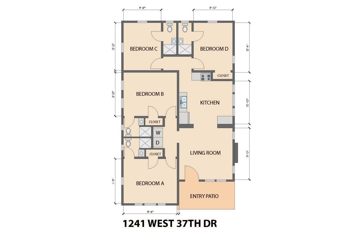 Floor Plan -1241 W. 37th Drive, LA, CA 90007