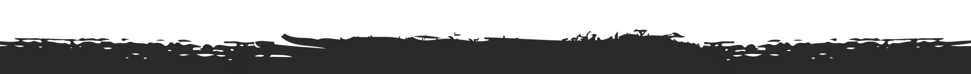 A row of buildings, a ship, or a cityscape silhouetted against a white sky.