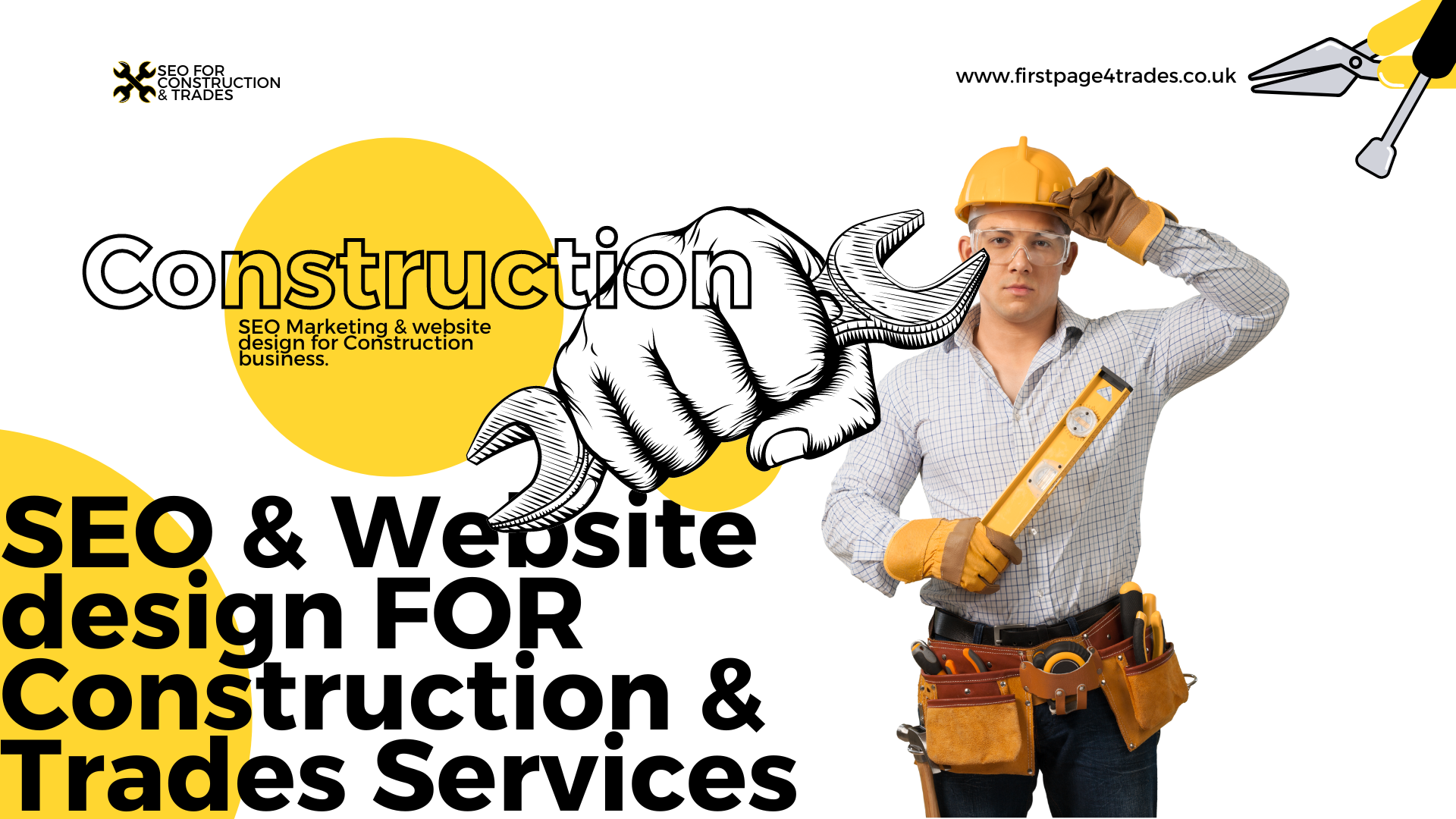 A poster that says articles content marketing for tradesmen