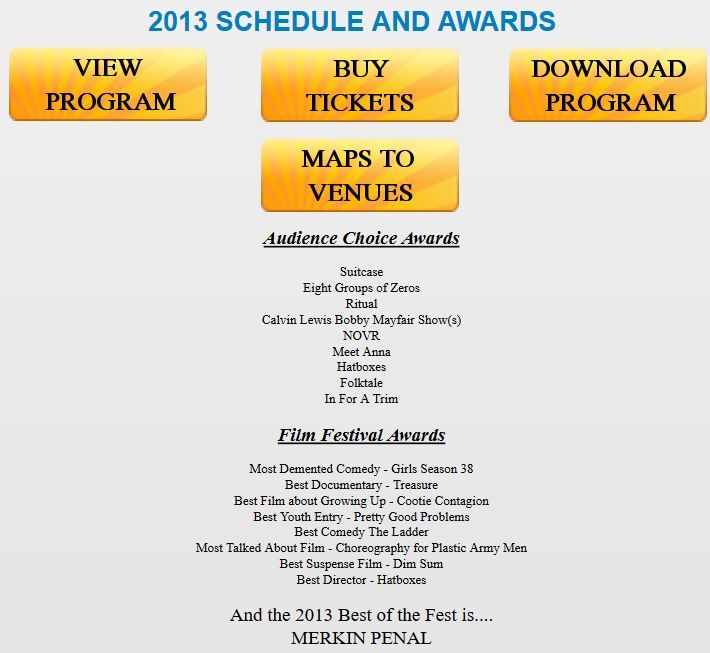 A screen shows the 2013 schedule and awards