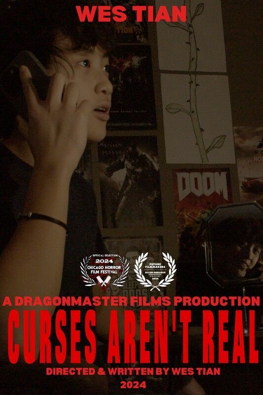 A poster for chicago reel shorts shows a woman holding a film reel in her hand.